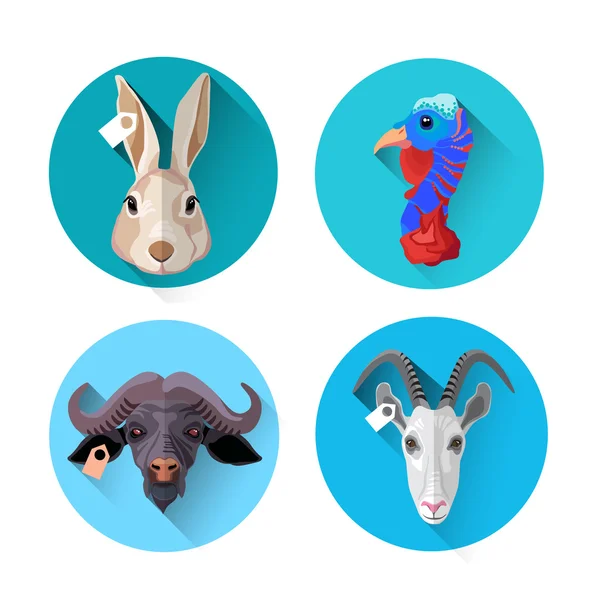 Granja Animal Set Icono Colección — Vector de stock