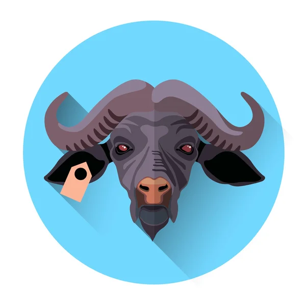 Buffalo Farm Animal Icon — Stock Vector