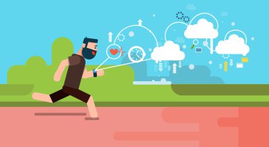 Adam çalıştırmak Fitness App izci giyilebilir teknoloji akıllı izle düz