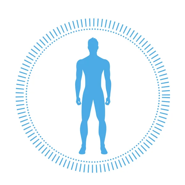 Icono de silueta de logotipo de cuerpo de hombre saludable — Vector de stock