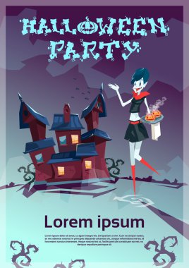Vampir Mutlu Cadılar Bayramı Partisi Davet Kartı ile House