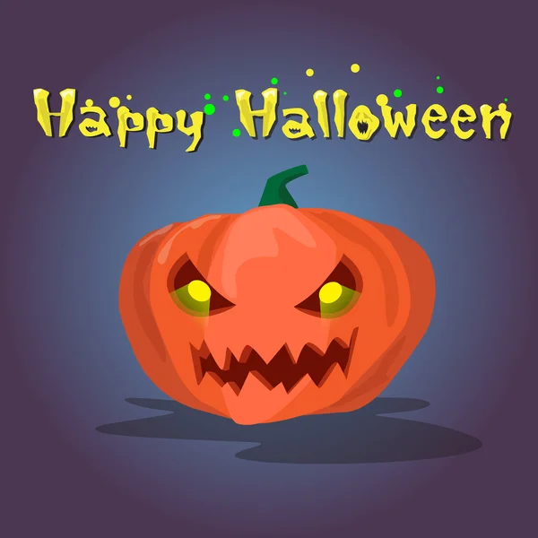 Happy Halloween Banner pumpa skrämmande ansikte — Stock vektor