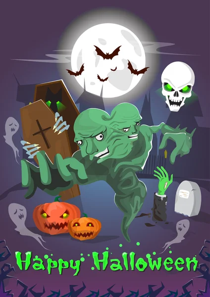 Happy Halloween dode Monsters partij uitnodigingskaart — Stockvector