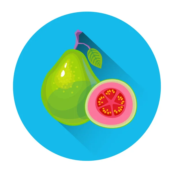 Guava färgglada frukt ikonen — Stock vektor