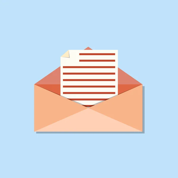 Ícone de envelope correio aberto — Vetor de Stock