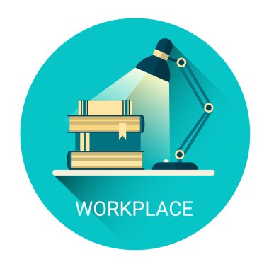 Öğrenci çalışma kitapları lamba iş simgesi