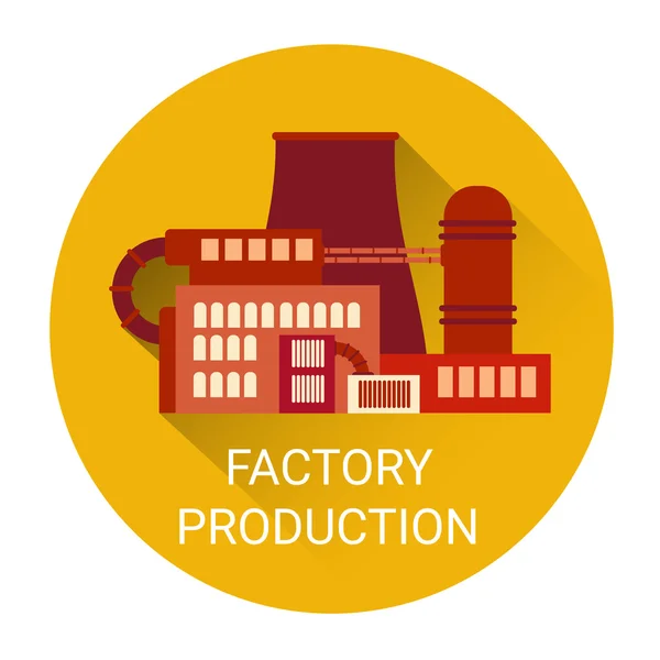 Icono de planta de producción de fábrica — Archivo Imágenes Vectoriales