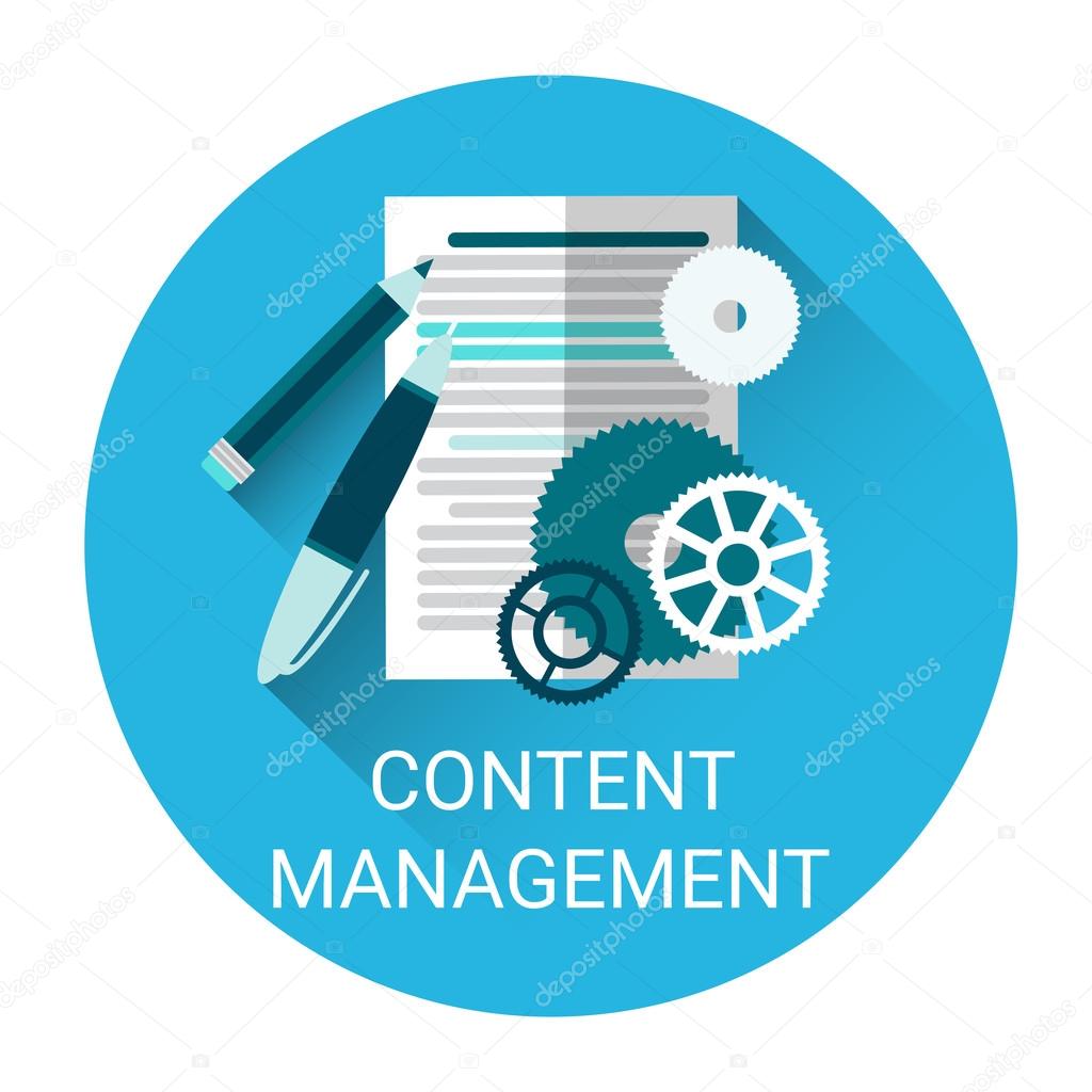 Content Management Business Icon Flat Vector Illustration