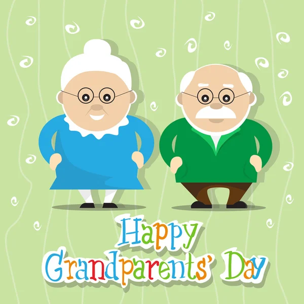 Grand-père avec grand-mère Bonne fête des grands-parents Bannière de carte de voeux — Image vectorielle