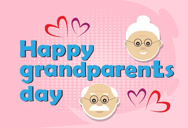 Großvater mit Großmutter glücklich Großeltern Tag Grußkarte Banner — Stockvektor