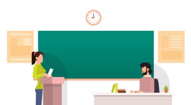 Tribün Chalkboard Üniversite Eğitimi Over Kız Öğrenci Cevap