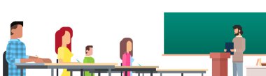 Üniversitesi profesörü konferans konuşma öğretmen üniversite sınıfı, bir grup insan öğrenciler, iş Semineri