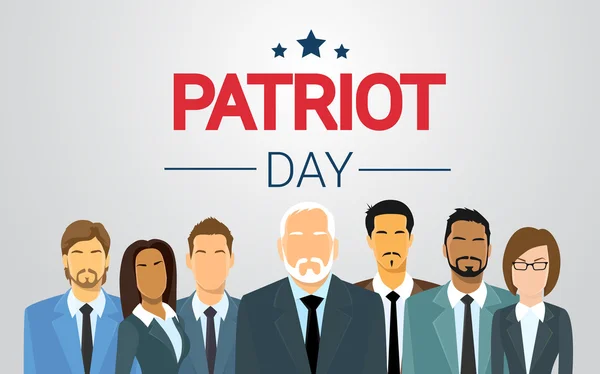 Gruppe von Geschäftsleuten Team National USA Patriot Day Banner — Stockvektor