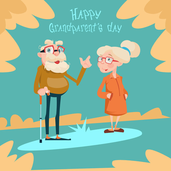Senior Couple Grandparents Day Greeting Card