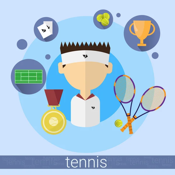 Çocuk tenis oyuncu simgesi — Stok Vektör