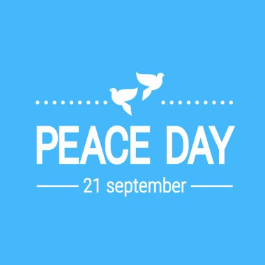 Dünya Barış günü Poster beyaz kuş sembolü güvercin