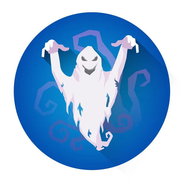 白い恐怖幽霊ハロウィン アイコン — ストックベクタ