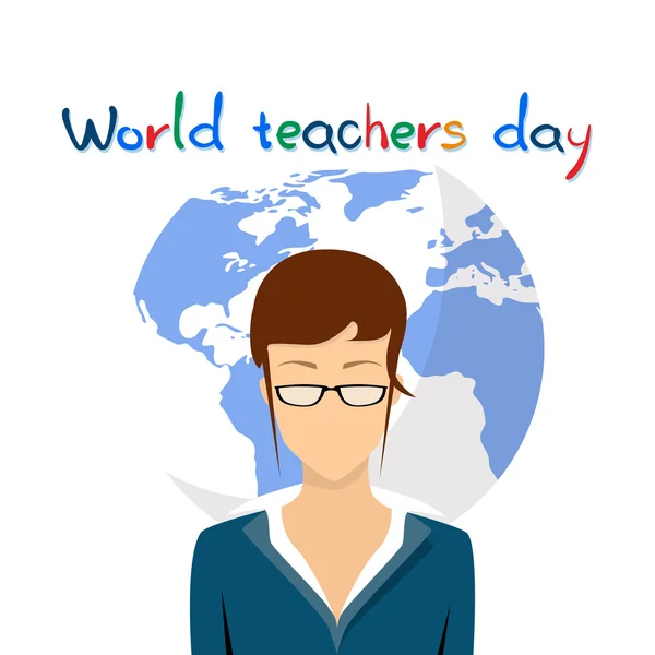 Международная праздничная открытка на день учителя — стоковый вектор