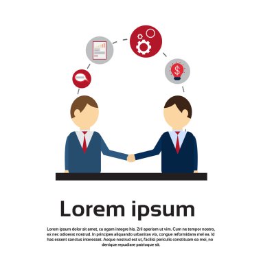 İki işadamı el sallamak, iş el sıkışma sözleşmesi kavramı dostum