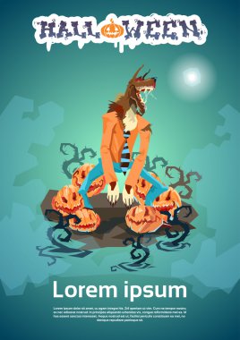 Kurt adam canavar mutlu Cadılar Bayramı partisi davetiyesi kartı