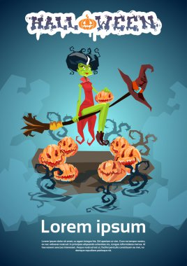 Şık cadı mutlu Cadılar Bayramı partisi davetiyesi kartı