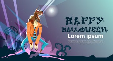 Kurt adam canavar mutlu Cadılar Bayramı partisi davetiyesi kartı