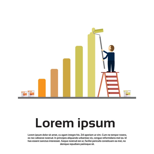 Бізнесмен малювання Фінансовий бар Графік Фінанси Успіх Концепція — стоковий вектор