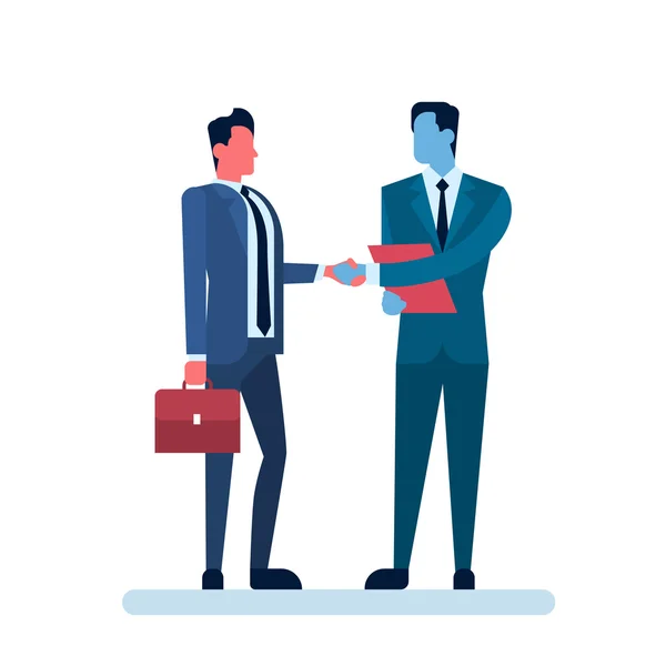 2 つのビジネスマン手ふれ、ビジネス人握手契約の概念 — ストックベクタ