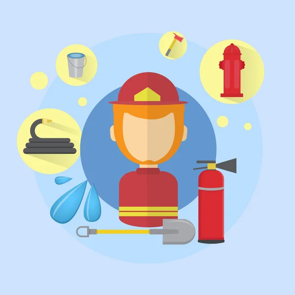 Ícone bombeiro trabalhador bombeiro —  Vetores de Stock