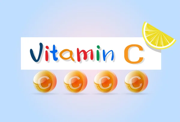 Vitaminas C Concepto de Vida Saludable — Archivo Imágenes Vectoriales