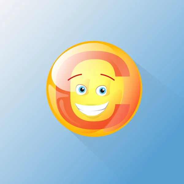 Vitamine C voeding chemie Element kleurrijke pictogram glimlach — Stockvector