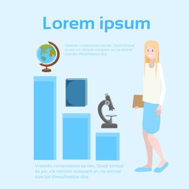 Öğrenci Kız Üniversitesi Eğitim Simgeleri Okul Öğrenci Afiş Kopya Alanı ile