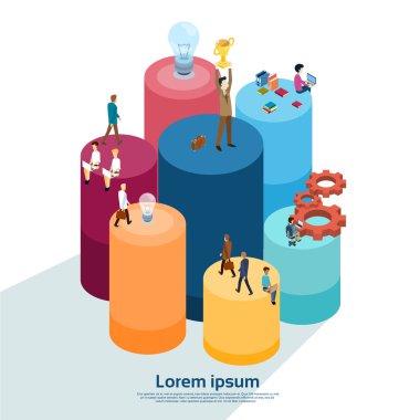 İş Adamları Grubu Çalışma Silindir Diyagramı Finansal