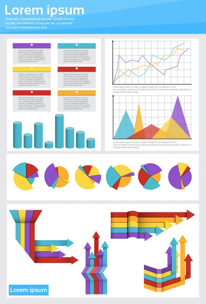 Gráfico Definir Diagrama Financeiro Infográfico Ícone Gráfico de Negócios Financeiros — Vetor de Stock