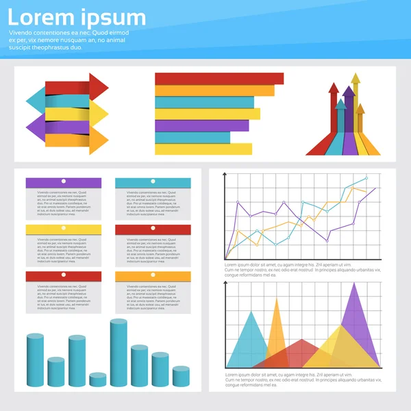 Graphique Set Finance Diagramme Infographie Icône Financial Business Chart — Image vectorielle