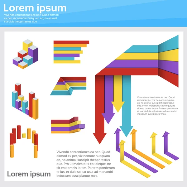 Grafiek instellen Financiën Diagram Infographic pictogram financiële Business grafiek — Stockvector