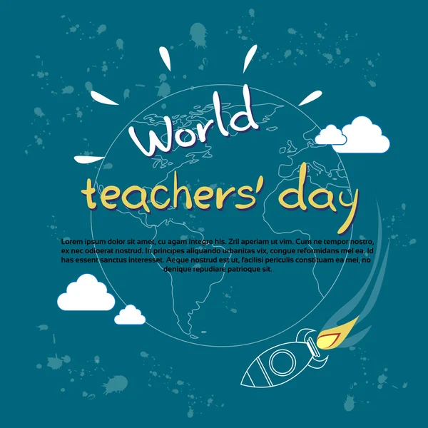 Hari Guru Internasional Banner Hari Liburan Sedunia - Stok Vektor
