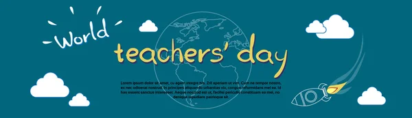 Hari Guru Internasional Banner Hari Liburan Sedunia - Stok Vektor