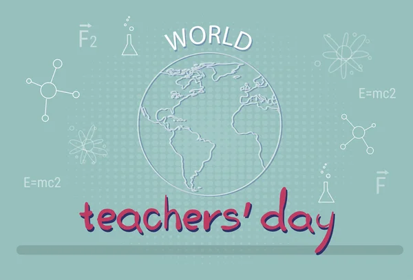 Giornata internazionale degli insegnanti Bandiera mondiale delle vacanze — Vettoriale Stock