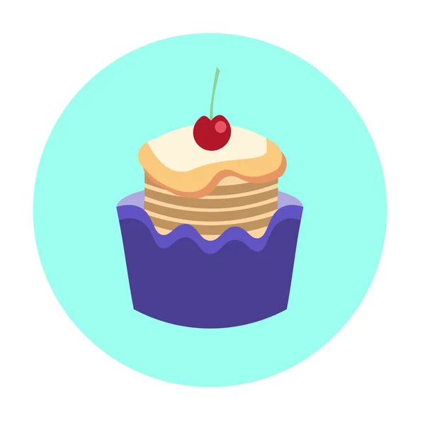 Bunte Kuchen süßes Dessert Essen Ikone — Stockvektor