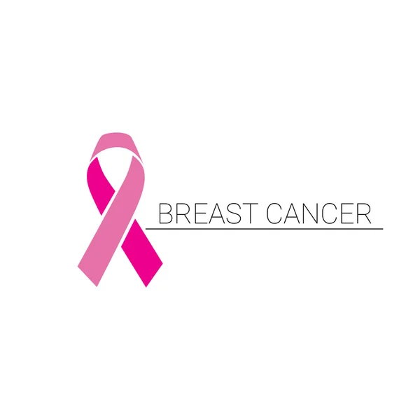 Brustkrebs mit rosa Schleife — Stockvektor