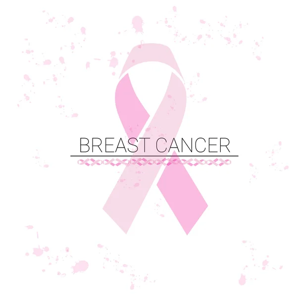 Ruban rose Sensibilisation au cancer du sein — Image vectorielle