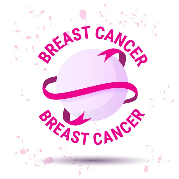 Bannière Globe rose de sensibilisation au cancer du sein — Image vectorielle
