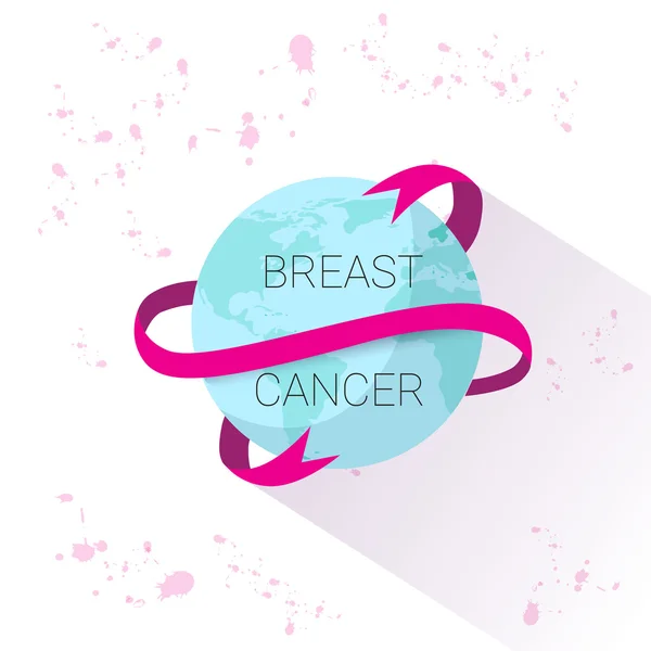 Осведомленность о раке груди розовый глобус — стоковый вектор