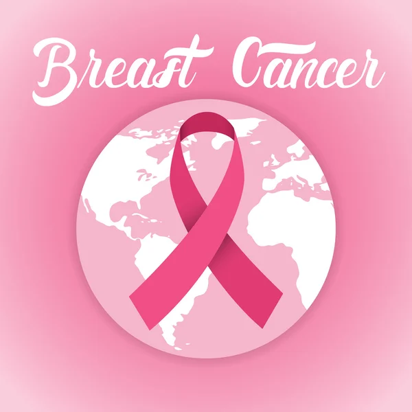 Breast Cancer Awareness roze Globe Banner — Stockvector