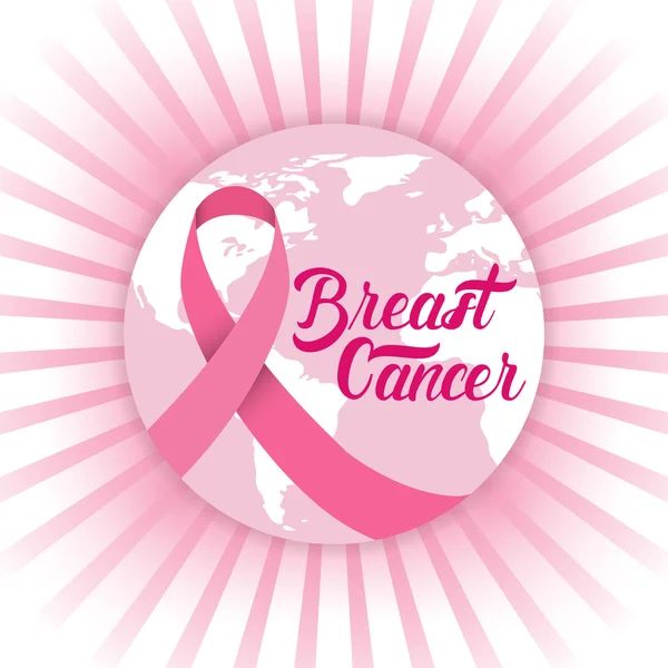 Breast Cancer Awareness roze Globe Banner — Stockvector