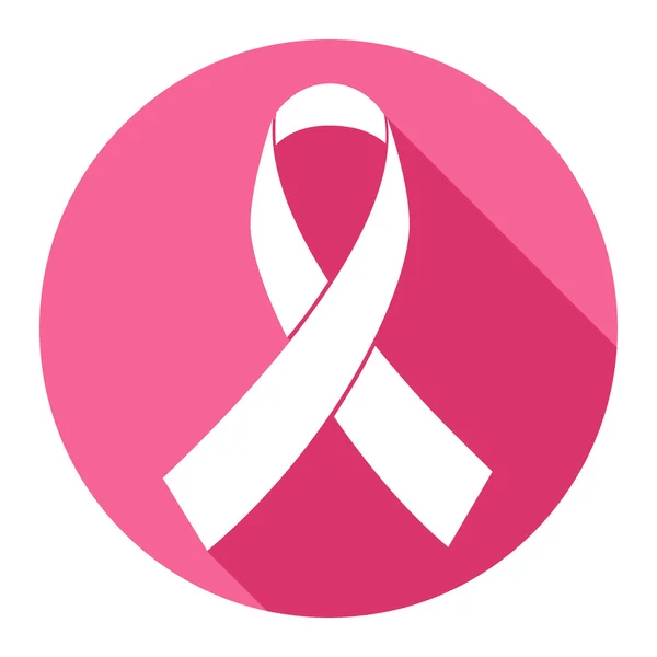 Icono de conciencia sobre el cáncer de mama de cinta rosa — Archivo Imágenes Vectoriales