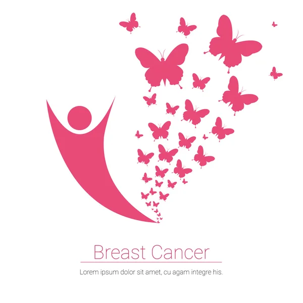 Bannière rose de sensibilisation au cancer du sein — Image vectorielle