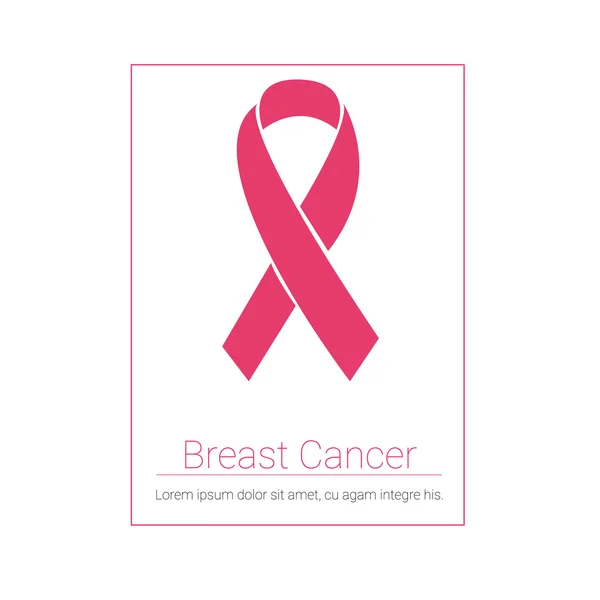 Roze lint borstkanker bewustzijn — Stockvector