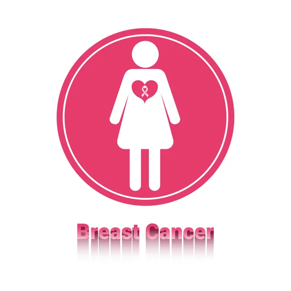 女孩象征乳腺癌癌症认识概念 — 图库矢量图片
